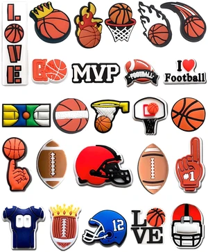 BOWNDY Sports Basketball Charms for Clog Shoe Decoration,Basketball Baseball Hockey Lacrosse Softball Soccer Football Volleyball Sneakers Charms BOWNDY Sports Basketball Charms for Clog Shoe Decoration,Basketball Baseball Hockey Lacrosse Softball Soccer Football Volleyball Sneakers Charms
