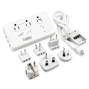200W+2000W Voltage Converter, 3 USB-A + 1 USB-C, 6 SWadAPt Plugs For curling irons, straighteners & chargers. 3 AC outlets, 4 USB with QC 3.0 & SWadAPt Type A/B/C/E/F/G/I plugs 200W+2000W Voltage Converter, 3 USB-A + 1 USB-C, 6 SWadAPt Plugs For curling irons, straighteners & chargers. 3 AC outlets, 4 USB with QC 3.0 & SWadAPt Type A/B/C/E/F/G/I plugs