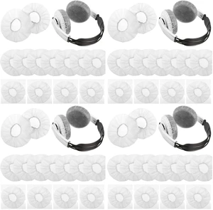 200 Pieces Disposable Headphone Ear Cover Non-Woven Sanitary Earpad Covers for Most On Ear Headphones (L, 11 Cm/ 4.3 Inch,White) (Pack of 4) 200 Pieces Disposable Headphone Ear Cover Non-Woven Sanitary Earpad Covers for Most On Ear Headphones (L, 11 Cm/ 4.3 Inch,White) (Pack of 4)