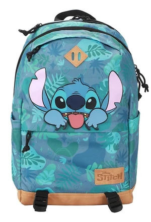 Disney Stitch Tropical Print 17.5" Hooded Backpack Disney Stitch Tropical Print 17.5" Hooded Backpack