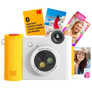 Smile+ 2-in-1 Digital Instant Camera & Wireless Bluetooth Photo Printer, 10MP, Special-Effect Rotating Lens, Zink 2x3 (5.1x7.5 cm) Sticky-Back Photos, Print via App from Smart Devices, White Smile+ 2-in-1 Digital Instant Camera & Wireless Bluetooth Photo Printer, 10MP, Special-Effect Rotating Lens, Zink 2x3 (5.1x7.5 cm) Sticky-Back Photos, Print via App from Smart Devices, White