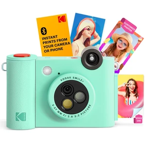Smile+ 2-in-1 Digital Instant Print Camera & Wireless Bluetooth Photo Printer - 10MP, Special-Effect Rotating Lens, Zink 2x3 Sticky-Back Photos, Print via Fun App from Smart Devices - Green Smile+ 2-in-1 Digital Instant Print Camera & Wireless Bluetooth Photo Printer - 10MP, Special-Effect Rotating Lens, Zink 2x3 Sticky-Back Photos, Print via Fun App from Smart Devices - Green