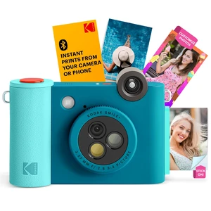 Smile+ 2-in-1 Digital Instant Print Camera & Wireless Bluetooth Photo Printer - 10MP, Special-Effect Rotating Lens, Zink 2x3 Sticky-Back Photos, Print via Fun App from Smart Devices - Blue Smile+ 2-in-1 Digital Instant Print Camera & Wireless Bluetooth Photo Printer - 10MP, Special-Effect Rotating Lens, Zink 2x3 Sticky-Back Photos, Print via Fun App from Smart Devices - Blue