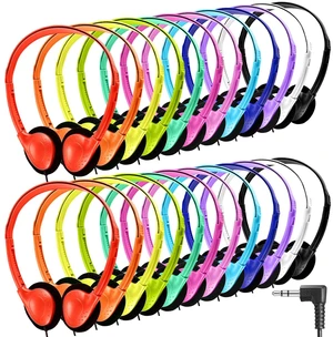 Classroom Headphones Bulk 54 Pack, Student On Ear Headsets, Comfy Swivel Earphones for Classroom, Library, School, Airplane, for Online Learning and Travel, Stereo Sound 3.5mm Jack (12 Colors) Classroom Headphones Bulk 54 Pack, Student On Ear Headsets, Comfy Swivel Earphones for Classroom, Library, School, Airplane, for Online Learning and Travel, Stereo Sound 3.5mm Jack (12 Colors)