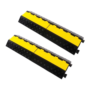 Rubber Cable Ramp Cord Cover Cable Protector Ramps Wire Hose Protective 1 Channel 22000Lbs Load Capacity Traffic Speed Bump for Asphalt Concrete Gravel Driveway, 2 Packs Rubber Cable Ramp Cord Cover Cable Protector Ramps Wire Hose Protective 1 Channel 22000Lbs Load Capacity Traffic Speed Bump for Asphalt Concrete Gravel Driveway, 2 Packs