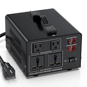 1500W Voltage Converter Transformer Step Up 110V/120V to220V/240V or Step Down 220V to 110V AC Power Converte, Circuit Breaker Protection, 2 US sockets, 2 Universal sockets, LCD Display 1500W Voltage Converter Transformer Step Up 110V/120V to220V/240V or Step Down 220V to 110V AC Power Converte, Circuit Breaker Protection, 2 US sockets, 2 Universal sockets, LCD Display