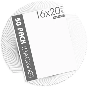 Mat Board Center 50 Pack White Backing Boards, 16x20 Backboards for Frames 4-ply Thickness Matte Backer Boards for Art Prints, Cardboard Ideal for Photos, Pictures, Crafts Mat Board Center 50 Pack White Backing Boards, 16x20 Backboards for Frames 4-ply Thickness Matte Backer Boards for Art Prints, Cardboard Ideal for Photos, Pictures, Crafts
