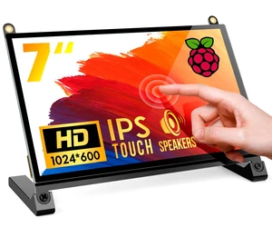 7" Touchscreen Monitor, 1024x600 IPS Raspberry Pi Screen, HDMI 5-Point Touch, Dual Speakers, Plug & Play, Pi 5/4/3/Zero, Home Assistant, Gaming, PC Sub-Monitor, 3 Display Modes, Easy Setup 7" Touchscreen Monitor, 1024x600 IPS Raspberry Pi Screen, HDMI 5-Point Touch, Dual Speakers, Plug & Play, Pi 5/4/3/Zero, Home Assistant, Gaming, PC Sub-Monitor, 3 Display Modes, Easy Setup