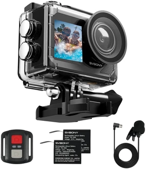 SVGo2 Action Camera with Dual Touch-Screen for Snorkeling, Vlogging 98ft waterproof with case, 50MP 5X Zoom, EIS 2.0, 2x1350mAh Batteries, All camera accessory Kit SVGo2 Action Camera with Dual Touch-Screen for Snorkeling, Vlogging 98ft waterproof with case, 50MP 5X Zoom, EIS 2.0, 2x1350mAh Batteries, All camera accessory Kit
