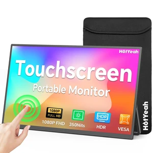 15.6" Portable Monitor Touchscreen, 1080P 10-Point Touch Portable Monitor 1500:1 USB-C HDMI Travel Screen w/ Sleeve Bag & Speaker, 2nd External Display for Laptop Mac PC Phone Tablet, VESA Mountable 15.6" Portable Monitor Touchscreen, 1080P 10-Point Touch Portable Monitor 1500:1 USB-C HDMI Travel Screen w/ Sleeve Bag & Speaker, 2nd External Display for Laptop Mac PC Phone Tablet, VESA Mountable
