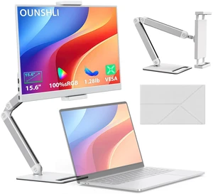 Portable Monitor 15.6", FHD 1080P 100% sRGB White Laptop Monitor with Adjustable Stand, Ultra Slim Travel Monitor with Eye Protection, Plug and Play for Laptop/PC/Mac/Android/PS5 Portable Monitor 15.6", FHD 1080P 100% sRGB White Laptop Monitor with Adjustable Stand, Ultra Slim Travel Monitor with Eye Protection, Plug and Play for Laptop/PC/Mac/Android/PS5