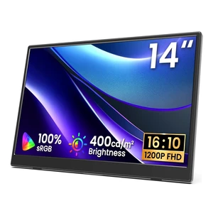 14" Portable Monitor FHD 1200P HDMI/USB-C Plug Travel External Monitor Ultra-Slim IPS 100% sRGB Display, Dual Speakers & Foldable Stand, VESACompatible, For Laptops, PCs, Phones & Gaming Box 14" Portable Monitor FHD 1200P HDMI/USB-C Plug Travel External Monitor Ultra-Slim IPS 100% sRGB Display, Dual Speakers & Foldable Stand, VESACompatible, For Laptops, PCs, Phones & Gaming Box