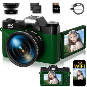 4K Digital Camera for Photography, 75MP WiFi Vlogging Camera for YouTube, 3" 180° Flip Screen Point and Shoot Camera with 64GB SD Card, 2 Batteries, Compact Travel Camera for Beginners 4K Digital Camera for Photography, 75MP WiFi Vlogging Camera for YouTube, 3" 180° Flip Screen Point and Shoot Camera with 64GB SD Card, 2 Batteries, Compact Travel Camera for Beginners