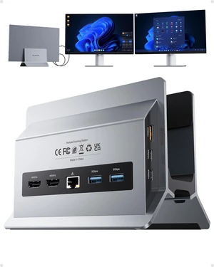 USB C Docking Station Dual Monitor 4K@60Hz, Laptop Dock with Vertical Stand 11-in-1 Laptop Docking Station with 2HDMI, 5 USB 10Gbps, Gigabit Ethernet, PD for Home & Office (Windows Only), Gray USB C Docking Station Dual Monitor 4K@60Hz, Laptop Dock with Vertical Stand 11-in-1 Laptop Docking Station with 2HDMI, 5 USB 10Gbps, Gigabit Ethernet, PD for Home & Office (Windows Only), Gray