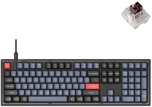 V6 Wired Custom Mechanical Keyboard, Full-Size QMK/VIA Programmable Macro with Hot-swappable K Pro Brown Switch Compatible with Mac Windows Linux (Frosted Black-Translucent) V6 Wired Custom Mechanical Keyboard, Full-Size QMK/VIA Programmable Macro with Hot-swappable K Pro Brown Switch Compatible with Mac Windows Linux (Frosted Black-Translucent)