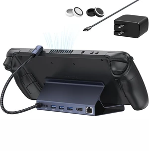 4K@144Hz Steam Deck Dock, for ASUS ROG Ally X/Legion Go/MSI Claw 8-in-1 Docking Station for ROG Alloy/Valve Stream Deck OLED Hub, HDMI 2.1, 1Gbps Ethernet, 3*USB-A 3.0, With 65W Adapter 4K@144Hz Steam Deck Dock, for ASUS ROG Ally X/Legion Go/MSI Claw 8-in-1 Docking Station for ROG Alloy/Valve Stream Deck OLED Hub, HDMI 2.1, 1Gbps Ethernet, 3*USB-A 3.0, With 65W Adapter