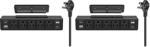 40W Under Desk Power Strip Mountable,20W USB-C Fast Charging Flat Plug Power Strip Surge Protector 1200J,9 in 1 Desk Outlet,5 Outlets,2 USB-C,2 USB-A,10FT Extension Cord Black (Pack of 2) 40W Under Desk Power Strip Mountable,20W USB-C Fast Charging Flat Plug Power Strip Surge Protector 1200J,9 in 1 Desk Outlet,5 Outlets,2 USB-C,2 USB-A,10FT Extension Cord Black (Pack of 2)
