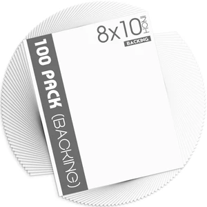 Mat Board Center 100 Pack White Backing Boards, 8x10 Backboards for Frames 4-ply Thickness Matte Backer Boards for Art Prints, Cardboard Ideal for Photos, Pictures, Crafts Mat Board Center 100 Pack White Backing Boards, 8x10 Backboards for Frames 4-ply Thickness Matte Backer Boards for Art Prints, Cardboard Ideal for Photos, Pictures, Crafts