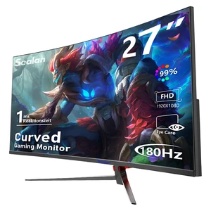 27 Inch Curved Gaming Monitor 180Hz FHD 1080P, 1800R, 1ms(MPRT) Display with FreeSync & Eye-Care Technology, Support VESA, DP, HDMI Port VA Screen for Home Office Business 27 Inch Curved Gaming Monitor 180Hz FHD 1080P, 1800R, 1ms(MPRT) Display with FreeSync & Eye-Care Technology, Support VESA, DP, HDMI Port VA Screen for Home Office Business