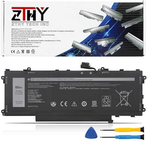 GT6TK Laptop Battery Replacement for Dell Latitude 9440 2-in-1 9450 2-in-1 P166G P166G001 P166G002 K2CPY 0K2CPY MWK05 0MWK05 Battery 11.55V 5065mAh 60Wh 3-Cell GT6TK Laptop Battery Replacement for Dell Latitude 9440 2-in-1 9450 2-in-1 P166G P166G001 P166G002 K2CPY 0K2CPY MWK05 0MWK05 Battery 11.55V 5065mAh 60Wh 3-Cell