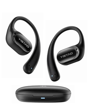 Open Ear Headphones with 35 Hours Playtime, True Wireless Air Conduction Earbuds Featuring Ear Hooks, Bluetooth 5.3, IPX6 Waterproof Design, Comfortable and Secure Fit for Sports - Black Open Ear Headphones with 35 Hours Playtime, True Wireless Air Conduction Earbuds Featuring Ear Hooks, Bluetooth 5.3, IPX6 Waterproof Design, Comfortable and Secure Fit for Sports - Black