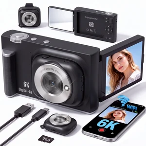 Digital Camera with WiFi, 2-in-1 Camera with Detachable Mini POV Camera, Vlogging & Travel Camera with Flip Screen for Selfies, Video Recording and Content Creation Digital Camera with WiFi, 2-in-1 Camera with Detachable Mini POV Camera, Vlogging & Travel Camera with Flip Screen for Selfies, Video Recording and Content Creation