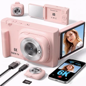 Digital Camera with WiFi, 2-in-1 Camera with Detachable Mini POV Camera, Vlogging & Travel Camera with Flip Screen for Selfies, Video Recording and Content Creation Digital Camera with WiFi, 2-in-1 Camera with Detachable Mini POV Camera, Vlogging & Travel Camera with Flip Screen for Selfies, Video Recording and Content Creation