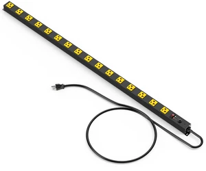 Extra Long Heavy Duty Power Strip, 12 Gauge High Amp, 4FT, Yellow Extension Cord with Wide Spaced Multiple Outlets, Wall Mount for Office, Garage, Workshop. Under Counter Surge Protector Extra Long Heavy Duty Power Strip, 12 Gauge High Amp, 4FT, Yellow Extension Cord with Wide Spaced Multiple Outlets, Wall Mount for Office, Garage, Workshop. Under Counter Surge Protector