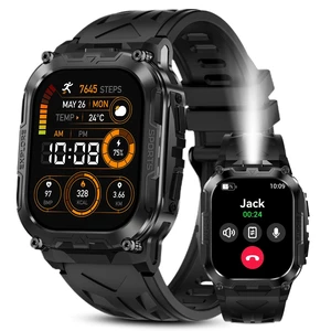 Smart Watch, Rugged Fitness Watch, 40 Days Battery, Flashlight 110+ Sports Modes, Answer/Make Calls, 5 ATM Waterproof, 24/7 Heart Rate Sleep Monitor, Compatible with Android & iPhone Smart Watch, Rugged Fitness Watch, 40 Days Battery, Flashlight 110+ Sports Modes, Answer/Make Calls, 5 ATM Waterproof, 24/7 Heart Rate Sleep Monitor, Compatible with Android & iPhone