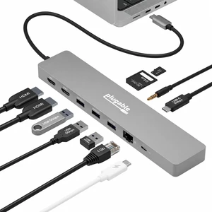 11-in-1 USB-C Hub, 100W USB-C Pass-Through Laptop Docking Station Dual Monitor, 4K 60Hz HDMI, Compatible with Thunderbolt, Windows, Chromebook, Mac (Mirrored) 11-in-1 USB-C Hub, 100W USB-C Pass-Through Laptop Docking Station Dual Monitor, 4K 60Hz HDMI, Compatible with Thunderbolt, Windows, Chromebook, Mac (Mirrored)