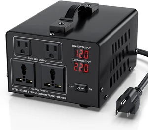1000W Voltage Converter Transformer Step Up 110V/120V to220V/240V or Step Down 220V to 110V AC Power Converte, Circuit Breaker Protection, 2 US sockets, 2 Universal sockets, LCD Display 1000W Voltage Converter Transformer Step Up 110V/120V to220V/240V or Step Down 220V to 110V AC Power Converte, Circuit Breaker Protection, 2 US sockets, 2 Universal sockets, LCD Display