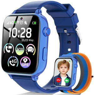 4G Kids Smart Watch for Boys Girls with GPS Tracker, SOS, Two Way Call Video Calling Voice Chat,School Mode, Alarm Clock,Safe Zones,Pedometer,Stopwatch,Games Children Smartwatch for 4-12 (4G Blue) 4G Kids Smart Watch for Boys Girls with GPS Tracker, SOS, Two Way Call Video Calling Voice Chat,School Mode, Alarm Clock,Safe Zones,Pedometer,Stopwatch,Games Children Smartwatch for 4-12 (4G Blue)