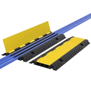 2 Packs 3-Channel Rubber Cable Protector Cover Ramp & Speed Bump 22000 Lbs Capacity,Industrial-grade Rubber,Flip-Open Lid,Modular Interlocking Design,Protect Cable & Control Traffic Speed 2 Packs 3-Channel Rubber Cable Protector Cover Ramp & Speed Bump 22000 Lbs Capacity,Industrial-grade Rubber,Flip-Open Lid,Modular Interlocking Design,Protect Cable & Control Traffic Speed