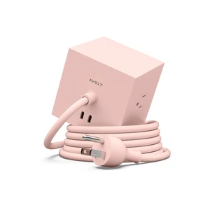 Square 1 New Pink Power Strip Cube, 5.9ft, 3 Outlets, 2 USB-C New Pink magnetic power cube, fast USB-C 30W charging; ideal for vanities and creative desks Square 1 New Pink Power Strip Cube, 5.9ft, 3 Outlets, 2 USB-C New Pink magnetic power cube, fast USB-C 30W charging; ideal for vanities and creative desks