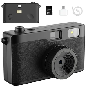 Vintage Digital Camera, 12MP Screen Free Digital Camera for Summer Camp Built-in Flash, OTG Photo Transfer, DIY Filters and 8GB Memory Card, for Travel, Weddings, Parties and FestivalsBlack Vintage Digital Camera, 12MP Screen Free Digital Camera for Summer Camp Built-in Flash, OTG Photo Transfer, DIY Filters and 8GB Memory Card, for Travel, Weddings, Parties and FestivalsBlack