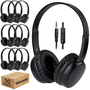10 Pack Bulk Headphones with Mic for School Classroom Kids, Wholesale Durable Wired On-Ear Headset for Students Teens, 3.5mm Jack for Chromebook Laptop Computer (HY30, 10Black) 10 Pack Bulk Headphones with Mic for School Classroom Kids, Wholesale Durable Wired On-Ear Headset for Students Teens, 3.5mm Jack for Chromebook Laptop Computer (HY30, 10Black)