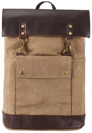 Vintage Waterproof Waxed Canvas Leather Backpack for Men Women 15.6" laptop Travel Rucksack Vintage Waterproof Waxed Canvas Leather Backpack for Men Women 15.6" laptop Travel Rucksack