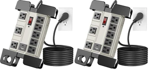 8-Outlet Metal Heavy Duty Power Strip with USB-C, Wide-Spaced, Grey, 10ft (Pack of 2) 8-Outlet Metal Heavy Duty Power Strip with USB-C, Wide-Spaced, Grey, 10ft (Pack of 2)