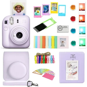 INSTAX Mini 12 Instant Film Camera Lilac Purple Bundled with Instax Accessory Bundle + Cleaning Cloth (8 Items) INSTAX Mini 12 Instant Film Camera Lilac Purple Bundled with Instax Accessory Bundle + Cleaning Cloth (8 Items)