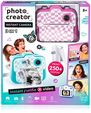 Photo Creator 3-in-1 Instant Camera for Kids Pink; Camera, Instant Printer & Photo Booth with Fun Frames & Filters Photo Creator 3-in-1 Instant Camera for Kids Pink; Camera, Instant Printer & Photo Booth with Fun Frames & Filters