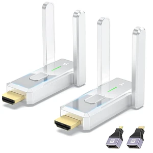 Wireless HDMI Transmitter and Receiver, Wireless HDMI Extender, Plug & Play 4K Decode 1080P Output Stream from PC/Laptop/Projector to Monitor/TV 656FT Long Range for Business/Conference/Home Theater Wireless HDMI Transmitter and Receiver, Wireless HDMI Extender, Plug & Play 4K Decode 1080P Output Stream from PC/Laptop/Projector to Monitor/TV 656FT Long Range for Business/Conference/Home Theater