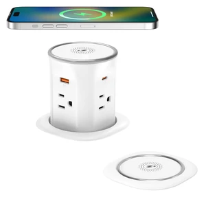 Pop Up Countertop Outlet with 15W Wireless Charger,20W USB C Ports,Flush Mount Tamper Resistant,Recessed Grommet Receptacle,4 USB 4 Outlets,15A,1875W,ETL Listed,3.15in Hole,White Pop Up Countertop Outlet with 15W Wireless Charger,20W USB C Ports,Flush Mount Tamper Resistant,Recessed Grommet Receptacle,4 USB 4 Outlets,15A,1875W,ETL Listed,3.15in Hole,White