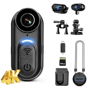 4K Mini Body Cameras Action POV Cam, 64GB Sports Camera with Audio Video Recording, WiFi Portable Magnetic Camcorder, Helmet Mount, Wearable Waterproof Cams for Motorcycle Cycling Hiking Fishing 4K Mini Body Cameras Action POV Cam, 64GB Sports Camera with Audio Video Recording, WiFi Portable Magnetic Camcorder, Helmet Mount, Wearable Waterproof Cams for Motorcycle Cycling Hiking Fishing