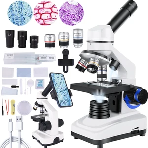 Microscope,40X-2000X Microscope with Phone Adapter & Slides Set,Suitable for Students School Lab and Home Education (Monocular Microscope) Microscope,40X-2000X Microscope with Phone Adapter & Slides Set,Suitable for Students School Lab and Home Education (Monocular Microscope)