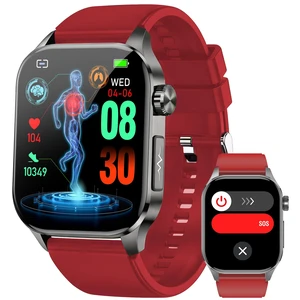 Smart Watch for Men Women, 2.04" AMOLED Fitness Tracker with Bluetooth Call, Heart Rate SpO2 Blood Pressure HRV Sleep Stress, 150 Sports Modes, IP68 Waterproof for Android iOS (Red) Smart Watch for Men Women, 2.04" AMOLED Fitness Tracker with Bluetooth Call, Heart Rate SpO2 Blood Pressure HRV Sleep Stress, 150 Sports Modes, IP68 Waterproof for Android iOS (Red)