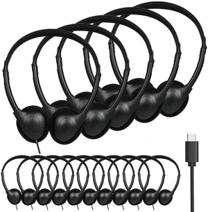 USB C Classroom Headphones Bulk, Wired 50 Pack On Ear, Black Type C Kids Headphones for School Museum Training Centers Computer Lab Students Teens Adults USB C Classroom Headphones Bulk, Wired 50 Pack On Ear, Black Type C Kids Headphones for School Museum Training Centers Computer Lab Students Teens Adults