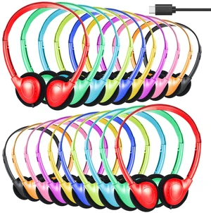 USB Type C Bulk Headphones for Classroom School 20 Pack,On Ear Wired USB C Headphones for Kids School Student Children Compatible with Chromebooks Tablet Pad Smartphones Mixed Colors USB Type C Bulk Headphones for Classroom School 20 Pack,On Ear Wired USB C Headphones for Kids School Student Children Compatible with Chromebooks Tablet Pad Smartphones Mixed Colors