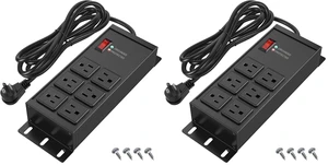 Heavy Duty Surge Protector Power Strip Black, 6 Outlets, 6FT (Pack of 2) Heavy Duty Surge Protector Power Strip Black, 6 Outlets, 6FT (Pack of 2)