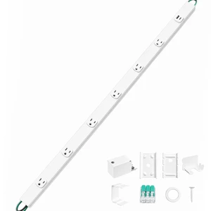 Under Cabinet Power Strip Hardwire, 6 Tamper Resistant Outlets with 2 USB, Full-Metal Hardwired, Linkable, Power Strip for Conference Tables workbenches, ETL Listed, 15A, White Under Cabinet Power Strip Hardwire, 6 Tamper Resistant Outlets with 2 USB, Full-Metal Hardwired, Linkable, Power Strip for Conference Tables workbenches, ETL Listed, 15A, White