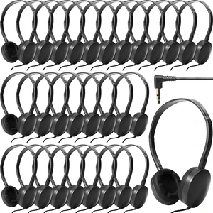 Flutesan 30 Pack Wired Headphones, Adjustable On Ear Headphones, Black | with Stereo, Earbuds for Schools, Laptop, Travel, Plane, Tablet Flutesan 30 Pack Wired Headphones, Adjustable On Ear Headphones, Black | with Stereo, Earbuds for Schools, Laptop, Travel, Plane, Tablet